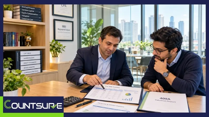 Cap table management showing startup equity, dilution, ownership, and 409A valuation