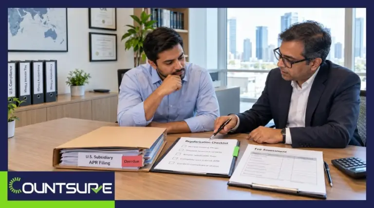 APR late submission fee and regularization process for missed Annual Performance Report filings by Indian companies with overseas subsidiaries.